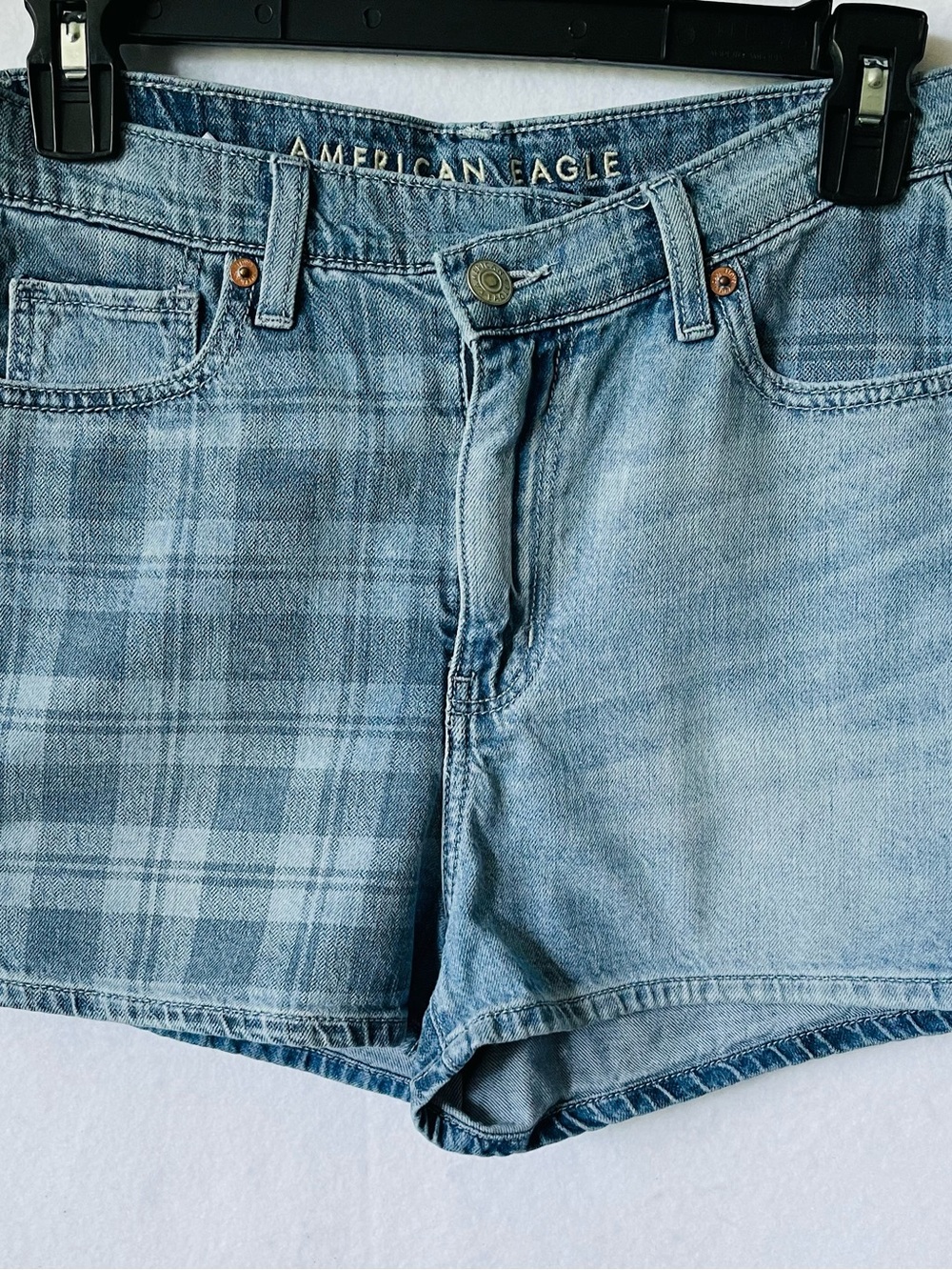 American Eagle Light Blue Denim Waistband Shorts‎